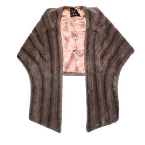 Faux Fur Shawl Winter Shrug Faux Fur Cape Warm Scarf Fur Wraps Brown Striped